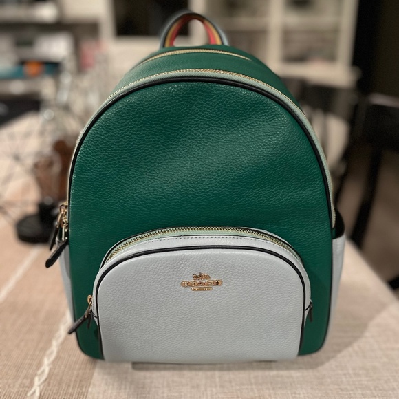 Coach Court Backpack in Colorblock Green main image 5